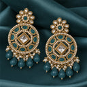 Teal Pearl Statement Earrings - detail view 4