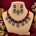 Royal Heritage Oxidised Silver Necklace Set