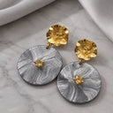 Ocean Shell Golden Drop Earrings - detail view 5