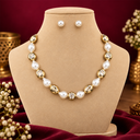 Golden Big Parl Necklace