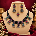 Royal Heritage Oxidised Silver Necklace Set