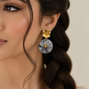Ocean Shell Golden Drop Earrings - detail view 4
