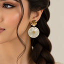 Ocean Shell Golden Drop Earrings - alternate view
