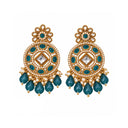 Teal Pearl Statement Earrings