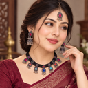 Royal Heritage Oxidised Silver Necklace Set