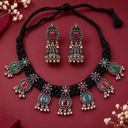 Royal Heritage Oxidised Silver Necklace Set