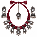 Royal Heritage Oxidised Silver Necklace Set