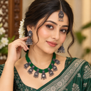 Royal Heritage Oxidised Silver Necklace Set