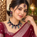 Royal Heritage Oxidised Silver Necklace Set