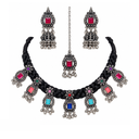 Royal Heritage Oxidised Silver Necklace Set