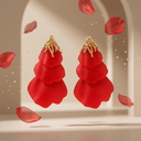 Layered Petal Drop Earrings - detail view 14