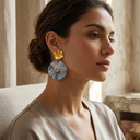 Ocean Shell Golden Drop Earrings - detail view 7