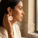 Ocean Shell Golden Drop Earrings - detail view 5