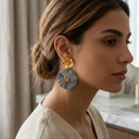 Ocean Shell Golden Drop Earrings - alternate view