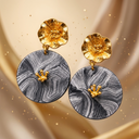 Ocean Shell Golden Drop Earrings - detail view 8