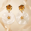 Ocean Shell Golden Drop Earrings - detail view 6